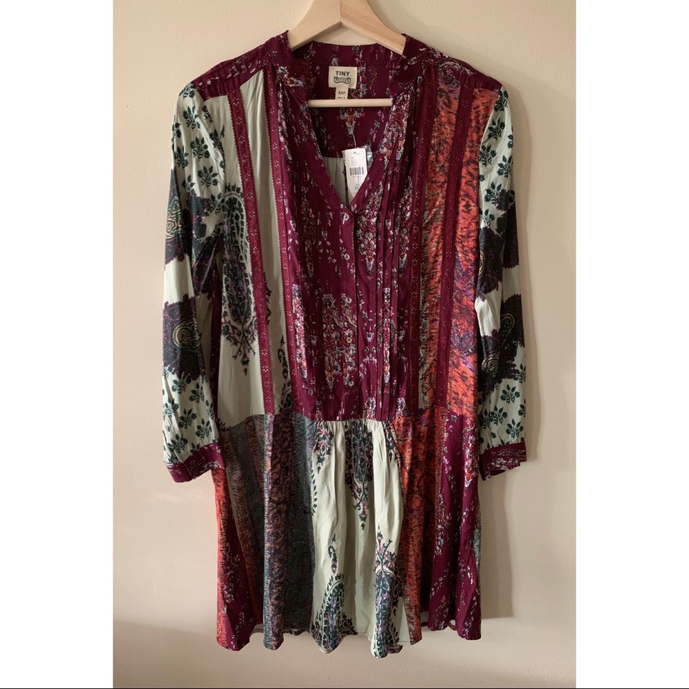 Anthropologie • XSP • TINY Patchwork Print Shirtdress